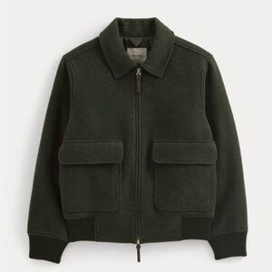 MENS EVERLANE REWOOL FLIGHT JACKET, M, HEATHER BEECH